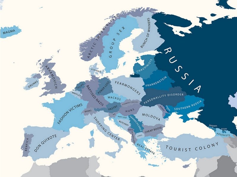 satirical map of europe