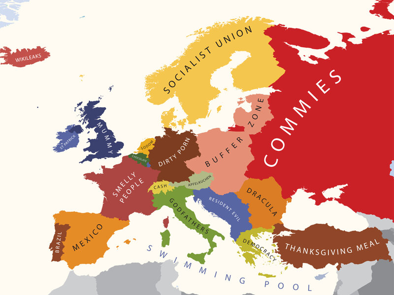 Satirical map of Europe