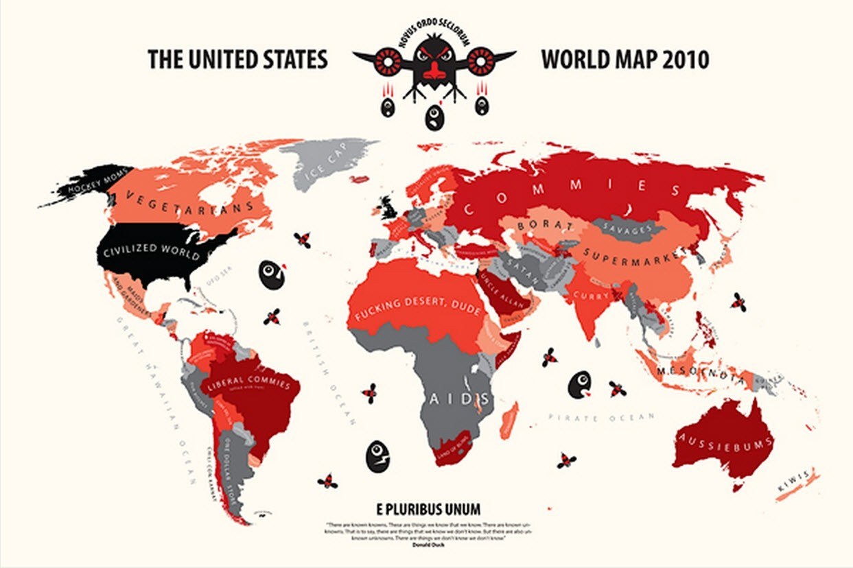satirical world map 2010
