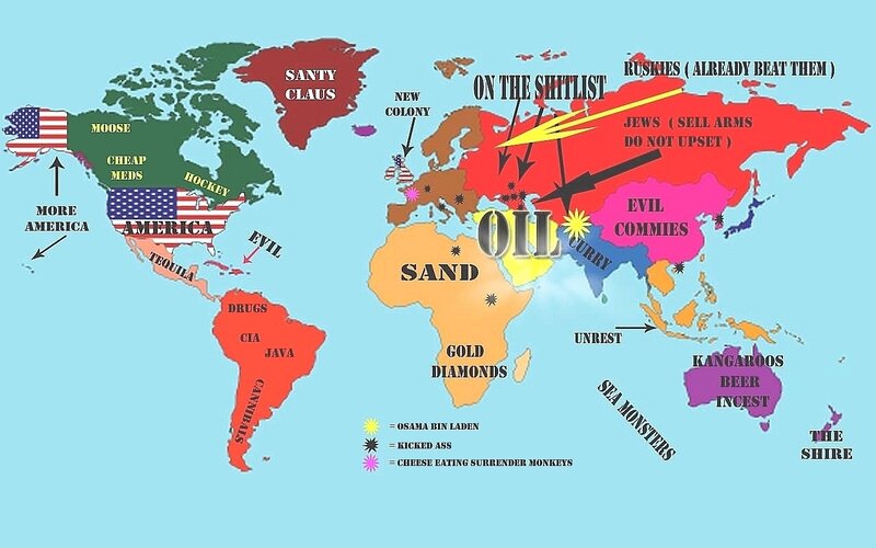 satirical world map