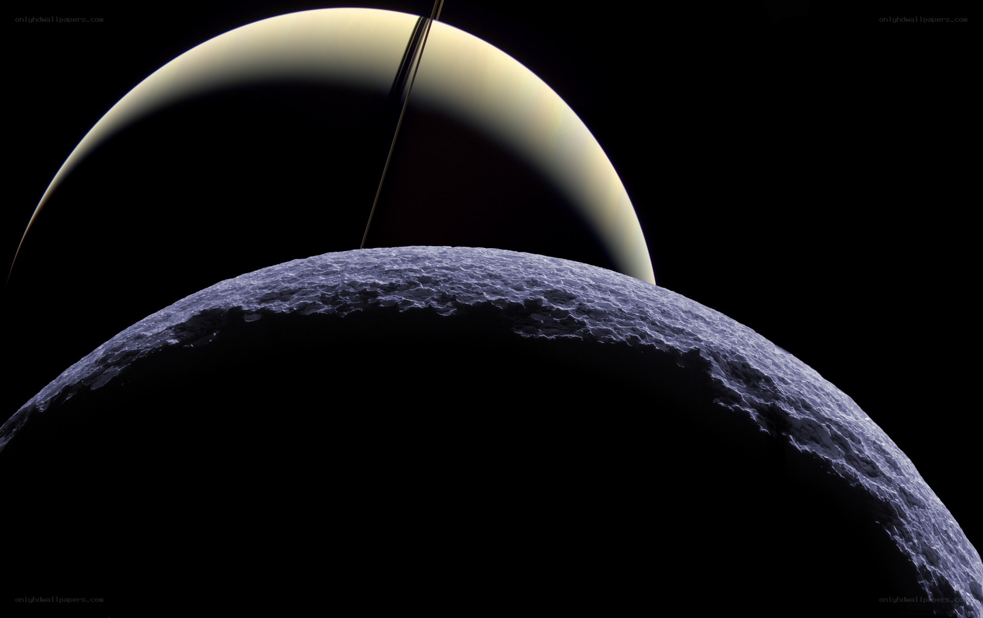 Saturn and its moon