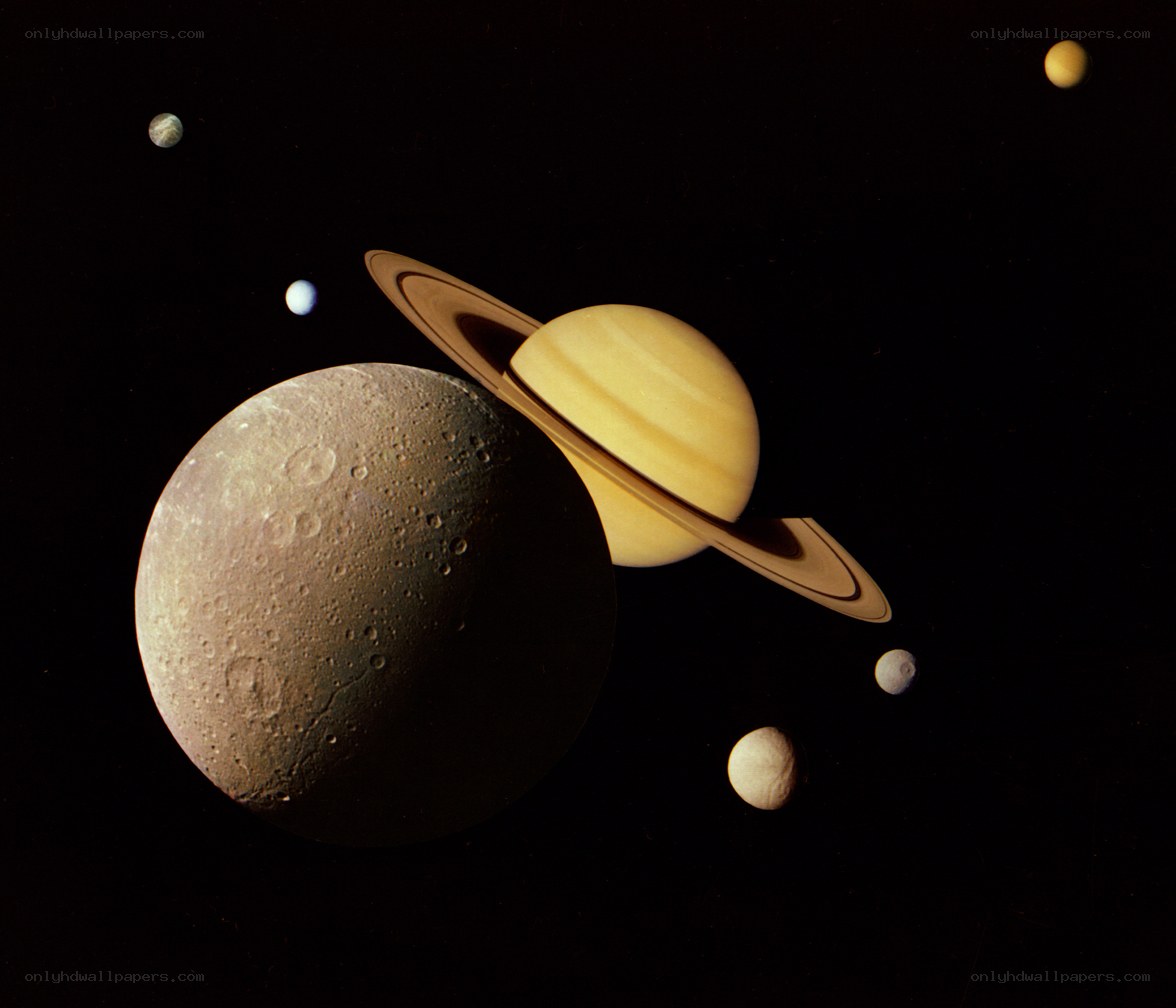 Saturn and its moons