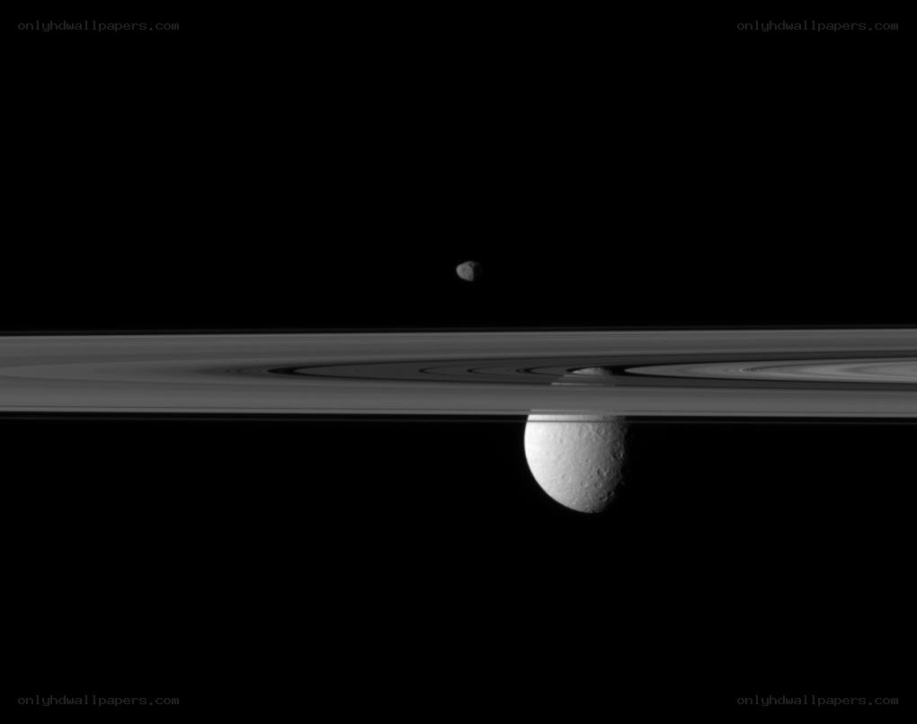 Saturn and its moons