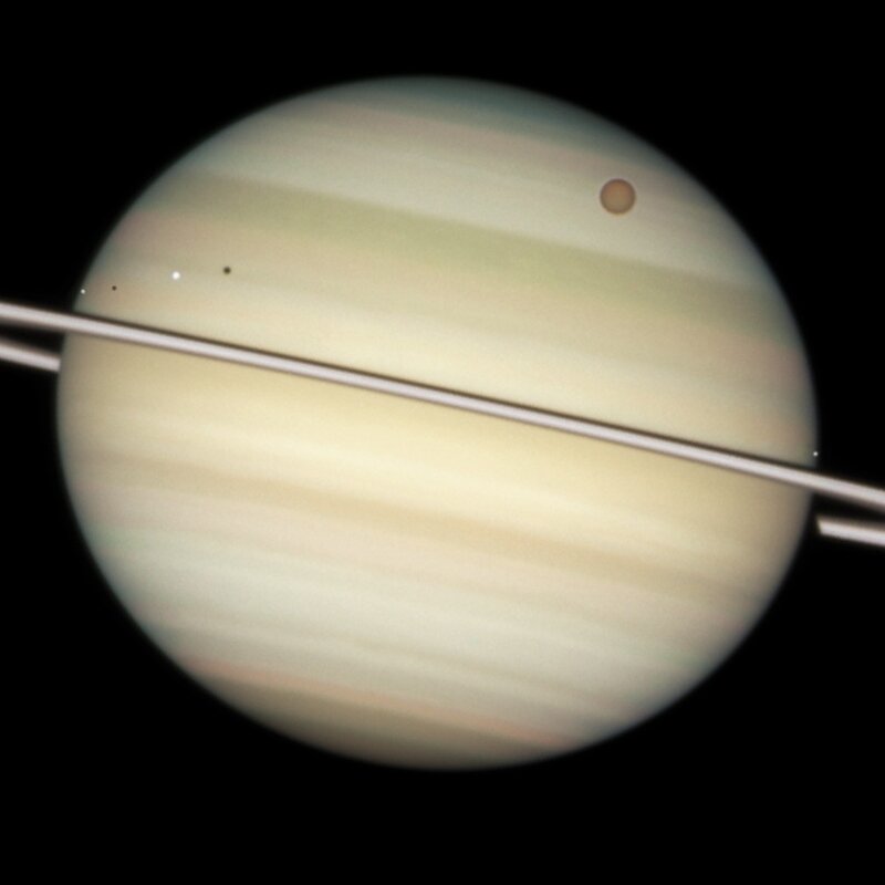 Saturn and its moons