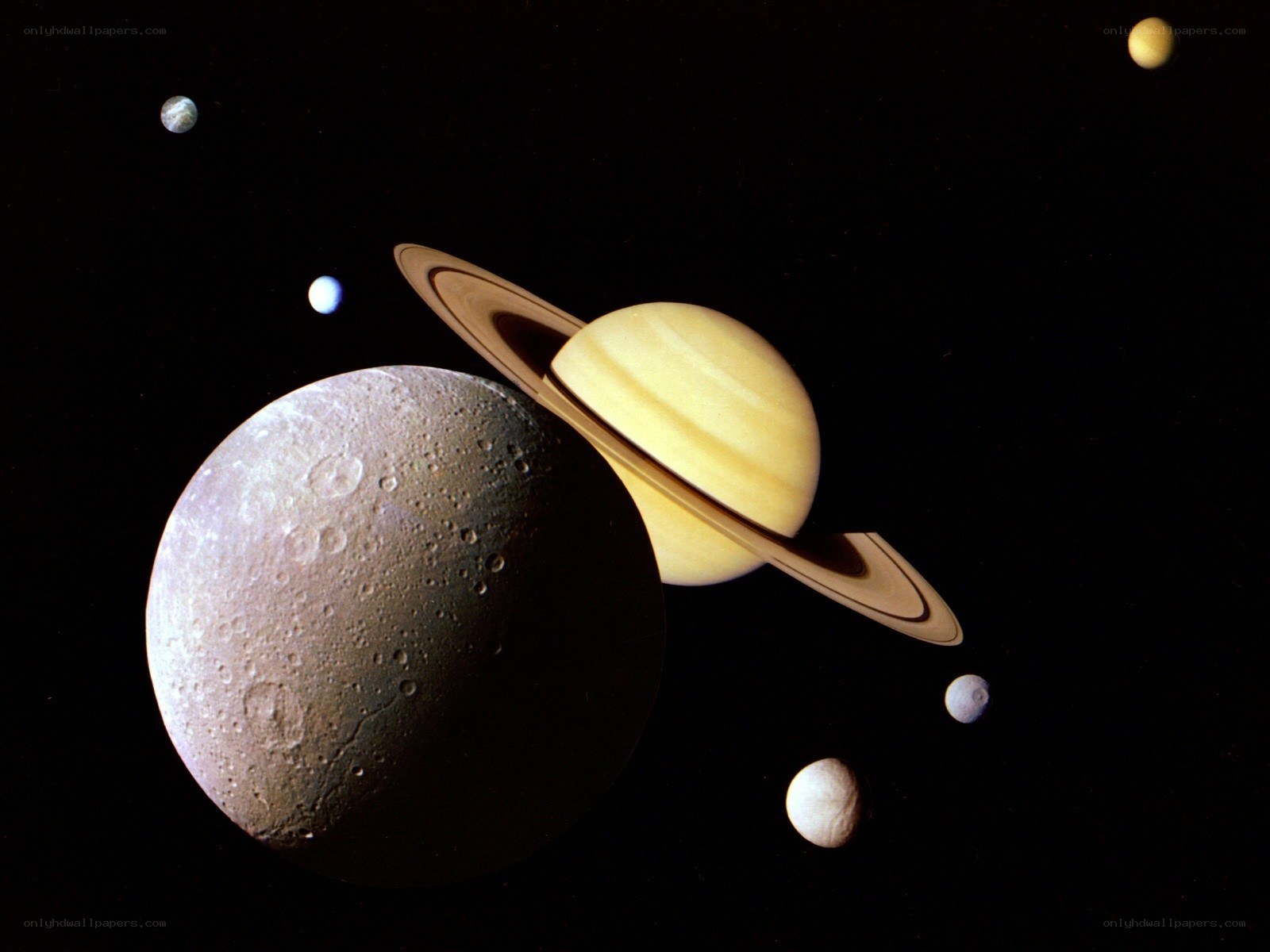 Saturn and its moons