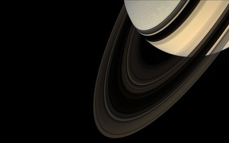 Saturn and Its Rings — Black, Dramatic, Photograph, Planet