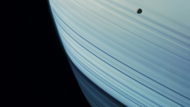 Saturn and Its Rings — Blue