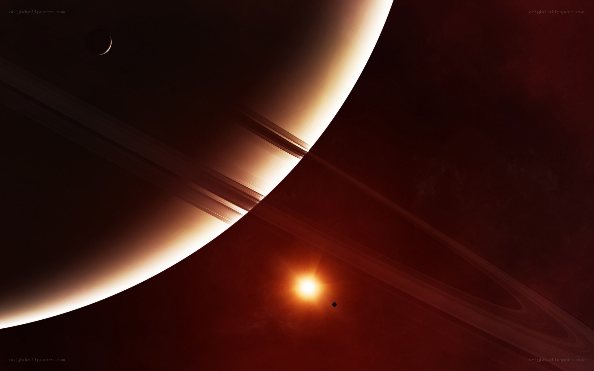Saturn and its rings from space