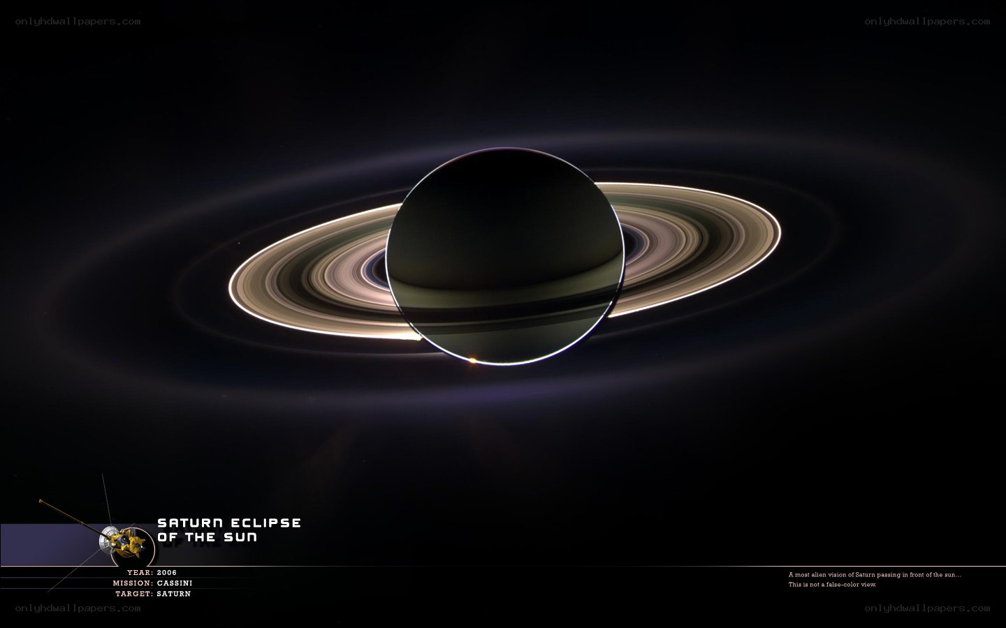 Saturn eclipse of the sun