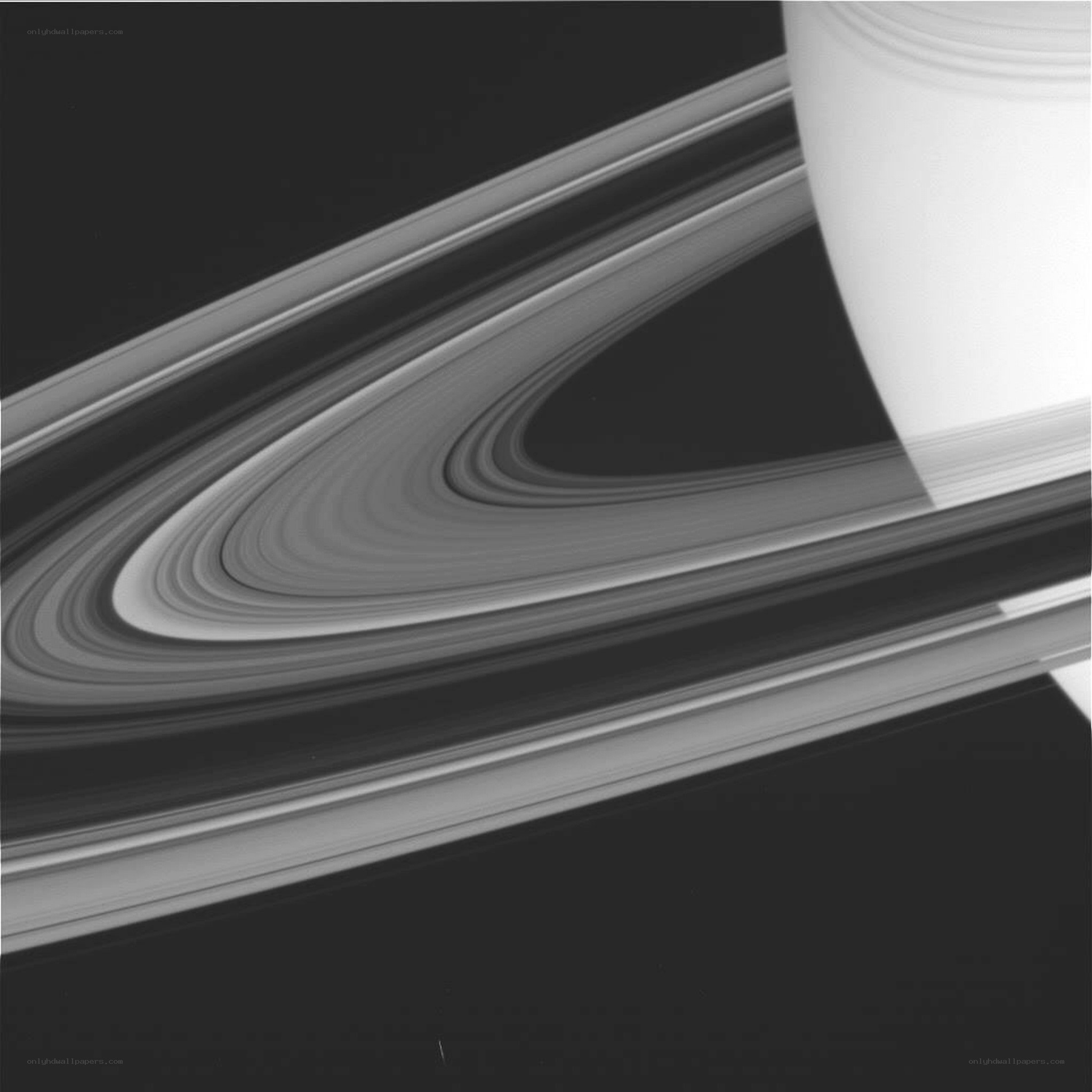 Saturn's rings and moon