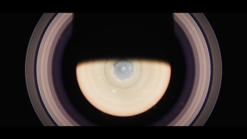 Saturn's Rings and Planet — Black, Dramatic
