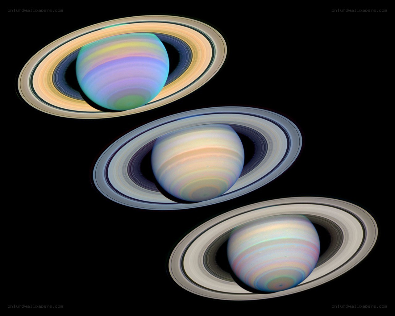 Saturn's rings from different angles