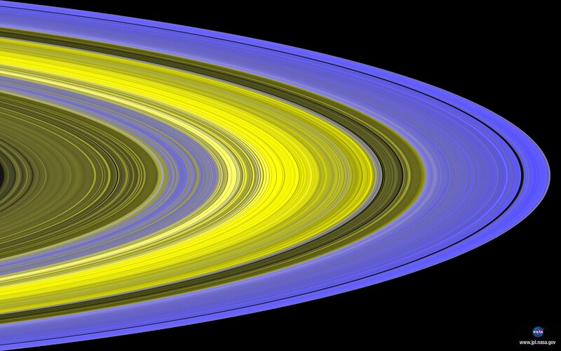 Saturn's rings in false color
