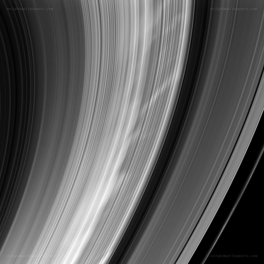 Saturn's rings in grayscale