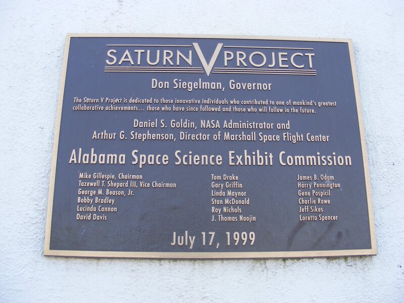 Saturn V Project plaque