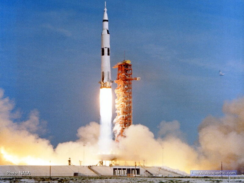Saturn V Rocket Launch — Blue
