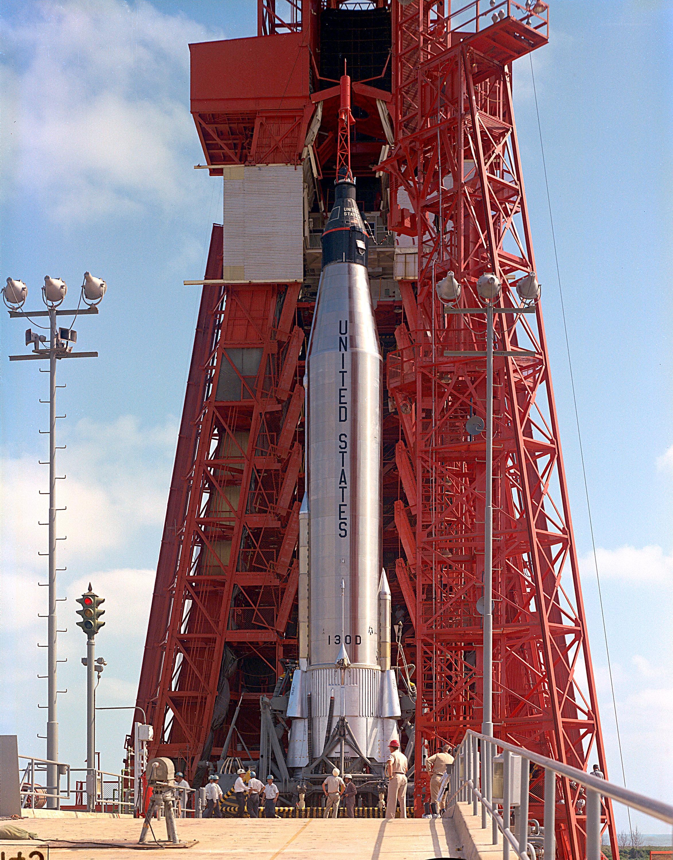 Saturn V rocket on launch pad