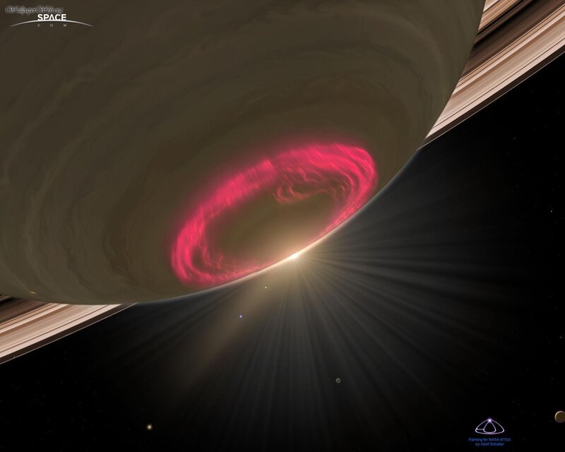 Saturn with Aurora