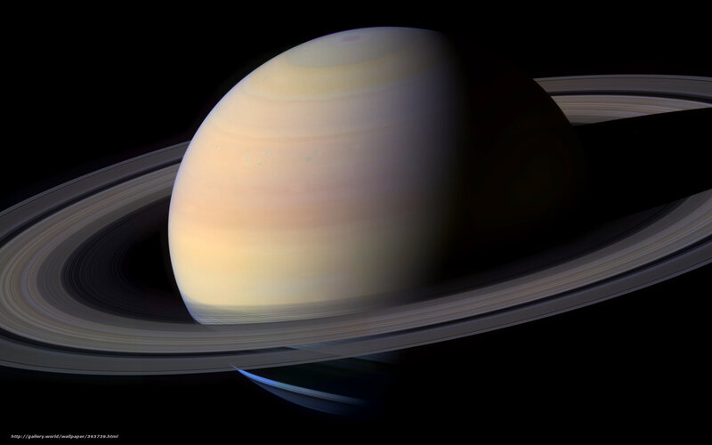 Saturn with Its Rings — Yellow
