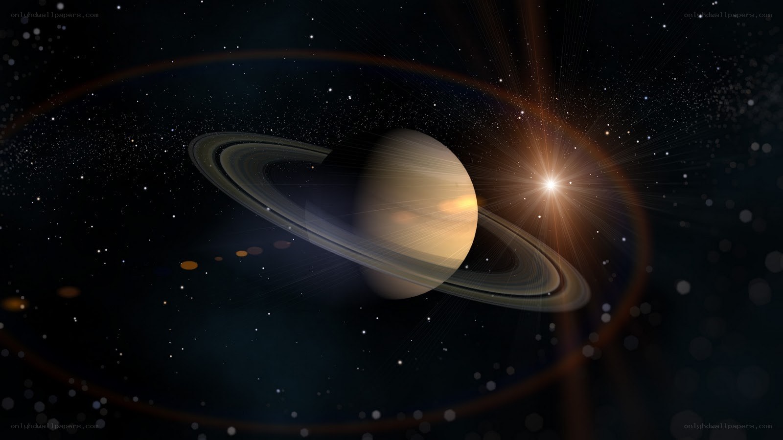 Saturn with rings and star