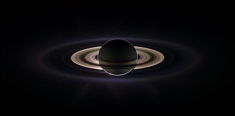Saturn with Rings — Black, Dramatic, Night, Photograph, Planet, Space
