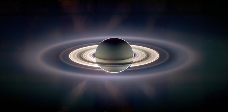 Saturn with Rings — Black, Dramatic, Night, Photograph, Space, Planet, Gray
