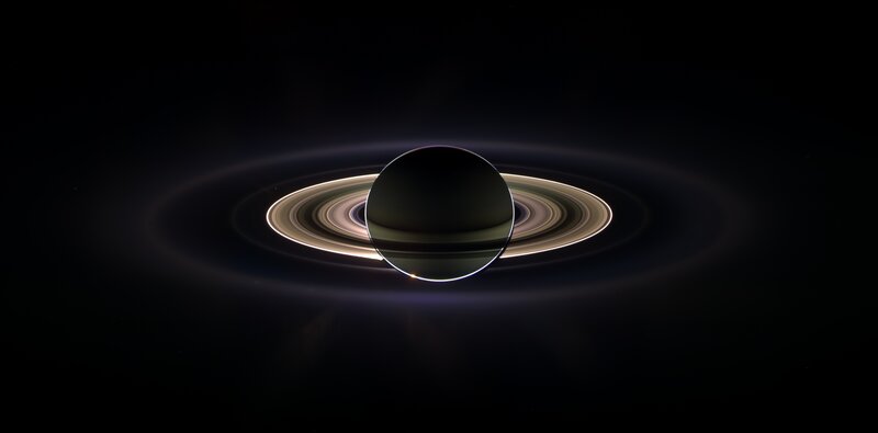 Saturn with Rings — Black, Dramatic, Night, Photograph