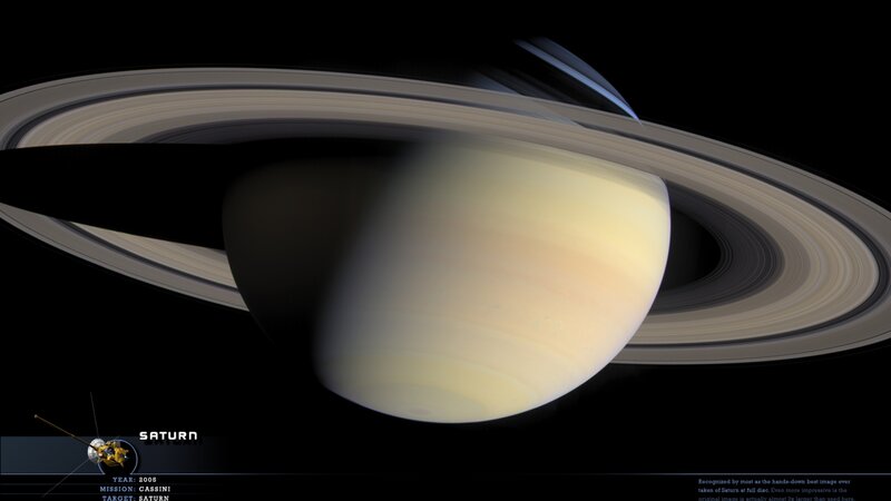 Saturn with Rings — Black, Dramatic, Photograph