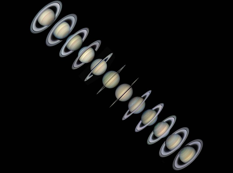 Saturn with Rings — Black, Serene, 3d Render, Planet
