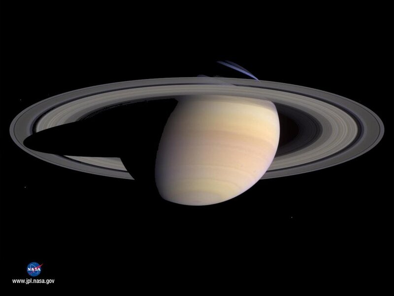 Saturn with Rings — Black, Serene, Night, Photograph, Space