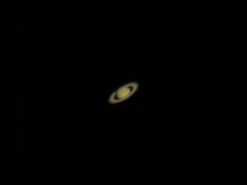 Saturn with Rings — Black, Serene, Night, Photograph