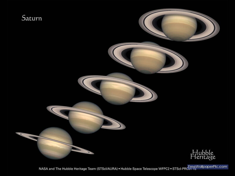 Saturn with Rings — Black, Serene, Night