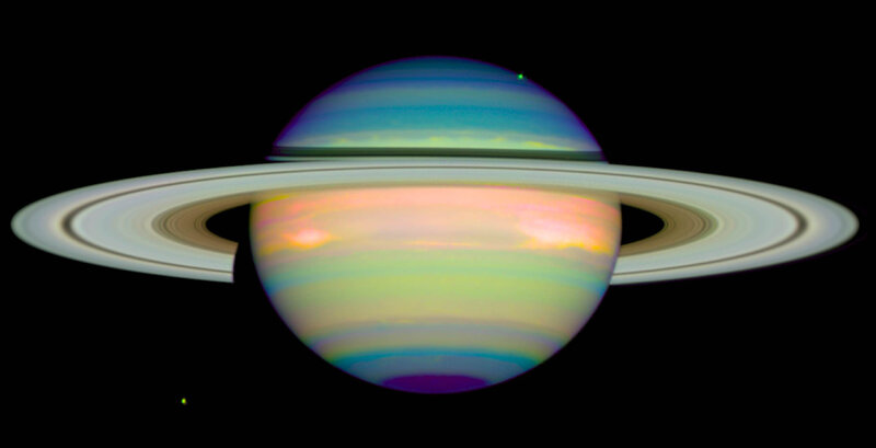 Saturn with Rings — Blue, Serene