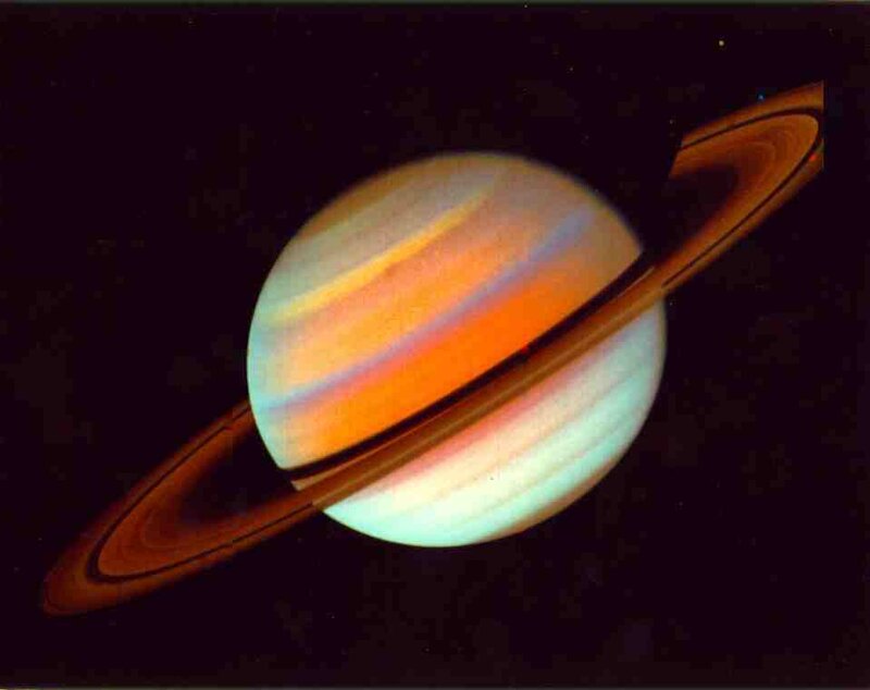 Saturn with Rings — Orange, Dramatic