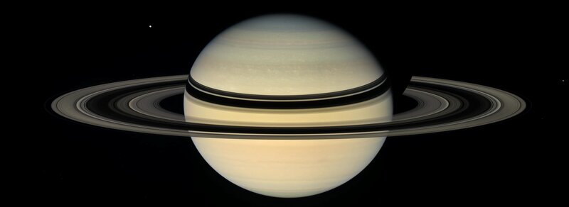 Saturn with Rings — White, Serene, Night, Photograph
