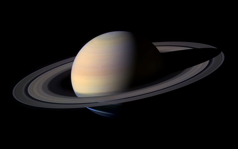 Saturn with Rings — Yellow, Dramatic, Photograph, Planet