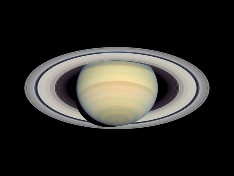 Saturn with Rings — Yellow, Serene