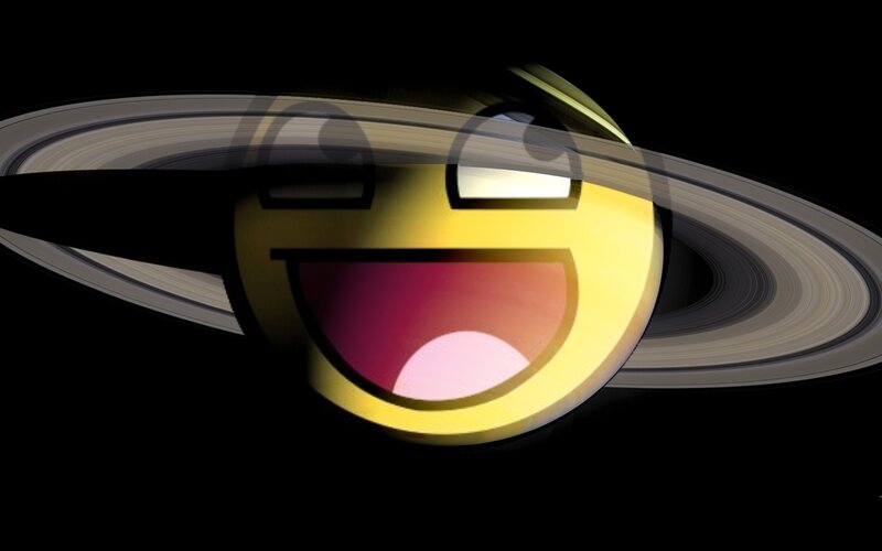 Saturn with smiley face