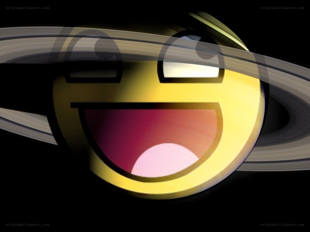 Saturn with smiley face