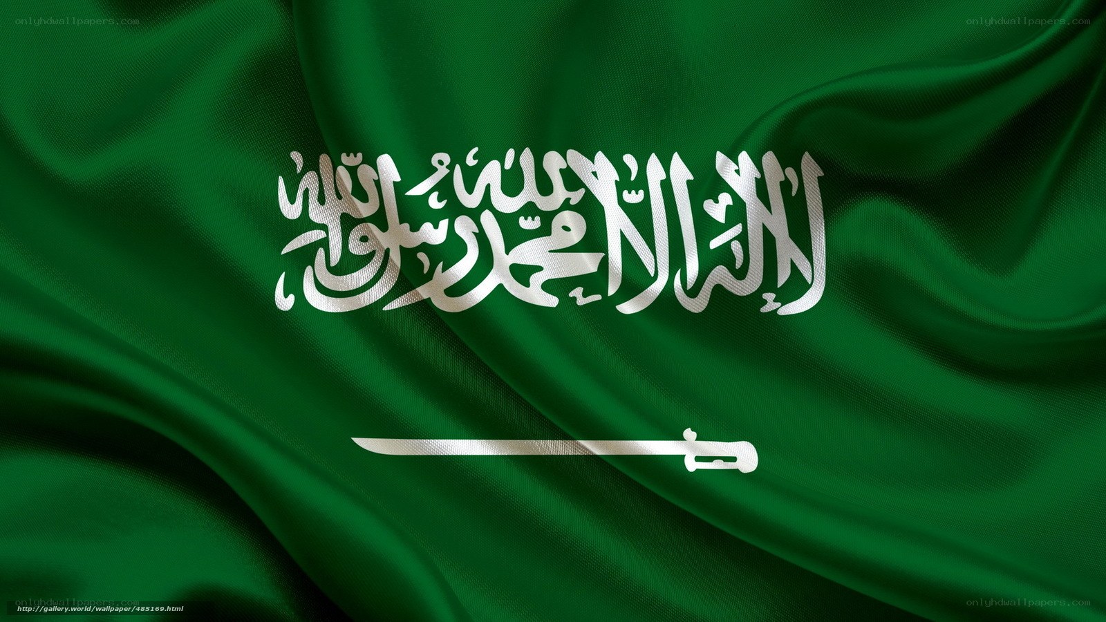 Saudi Arabia flag waving
