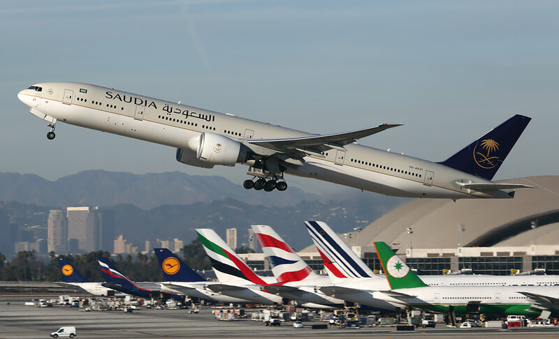 Saudi Arabian Airplane Taking Off