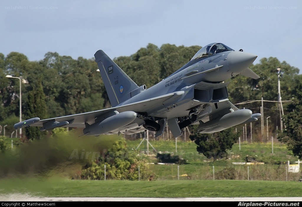 Saudi Arabian fighter jet taking off