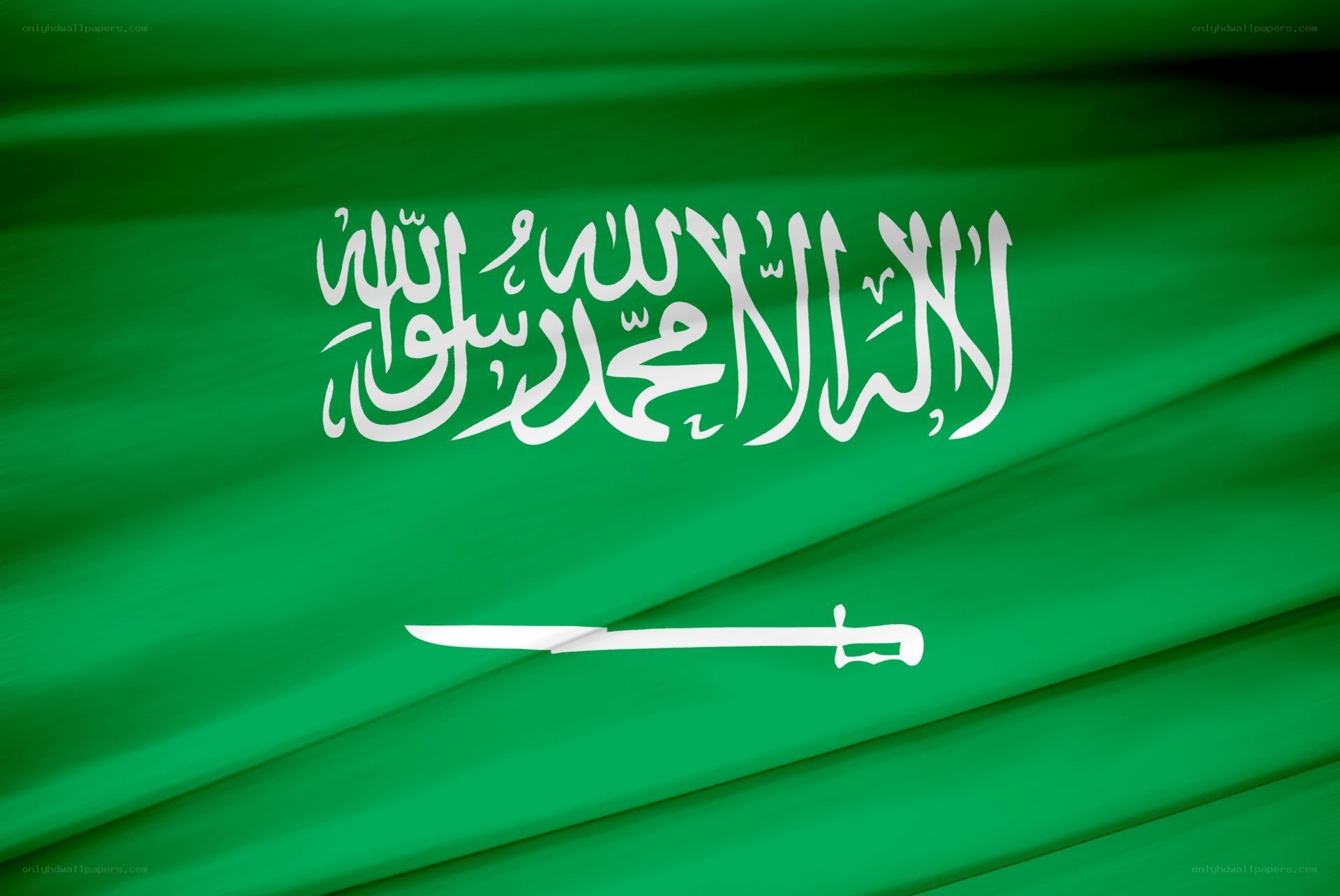 Saudi Arabian flag waving