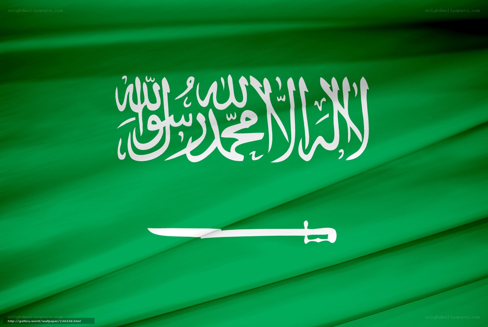 Saudi Arabian flag waving