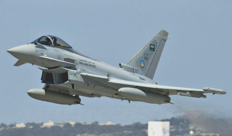 Saudi Fighter Jet in Flight — Gray, Dynamic