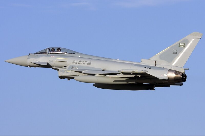 Saudi Fighter Jet in Flight — Gray