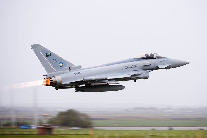 Saudi fighter jet in flight