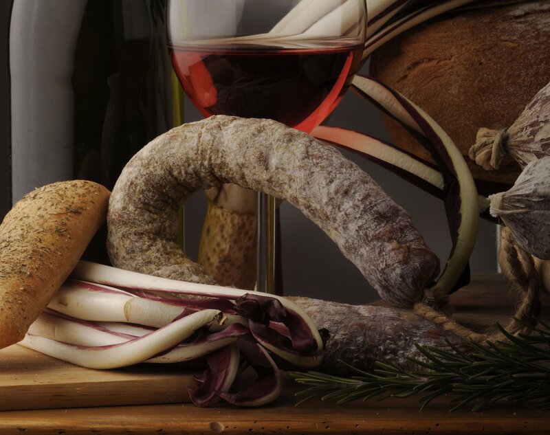Sausage and Bread on Board