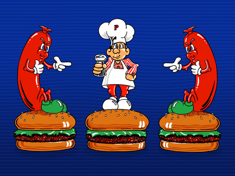 Sausage chefs on burgers