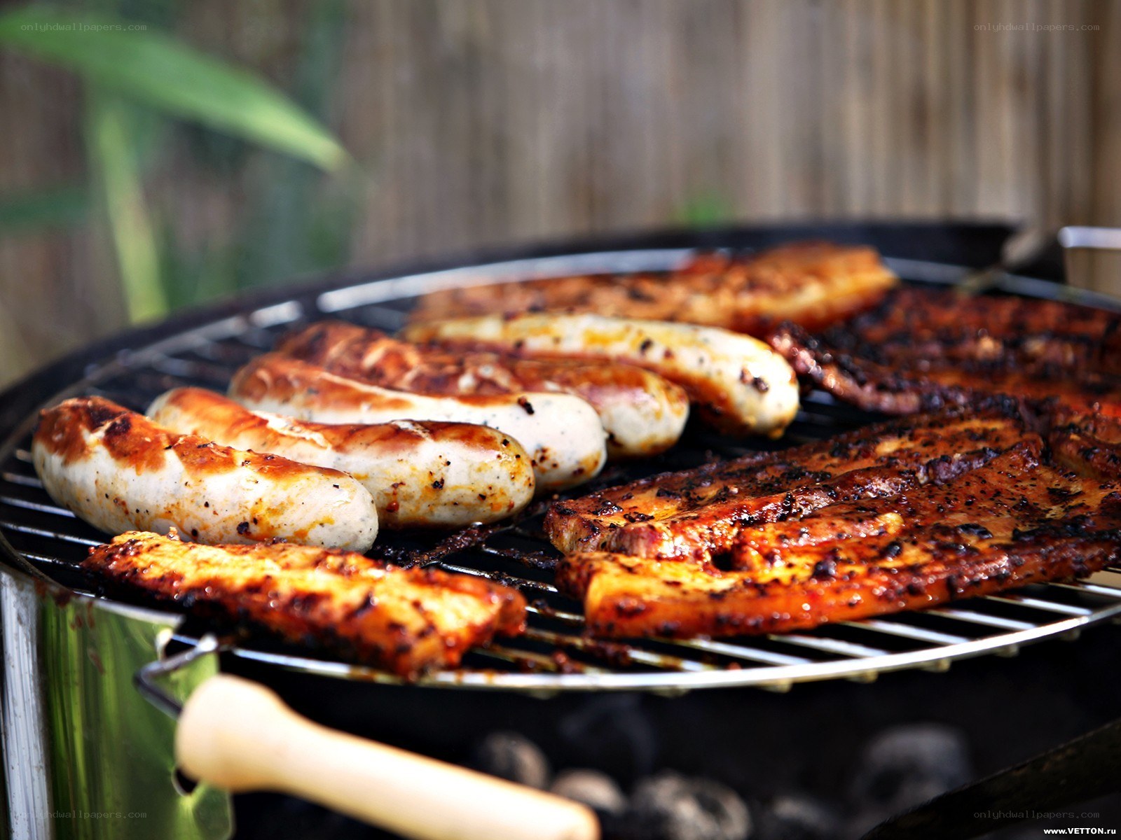 Sausages and meat grilling